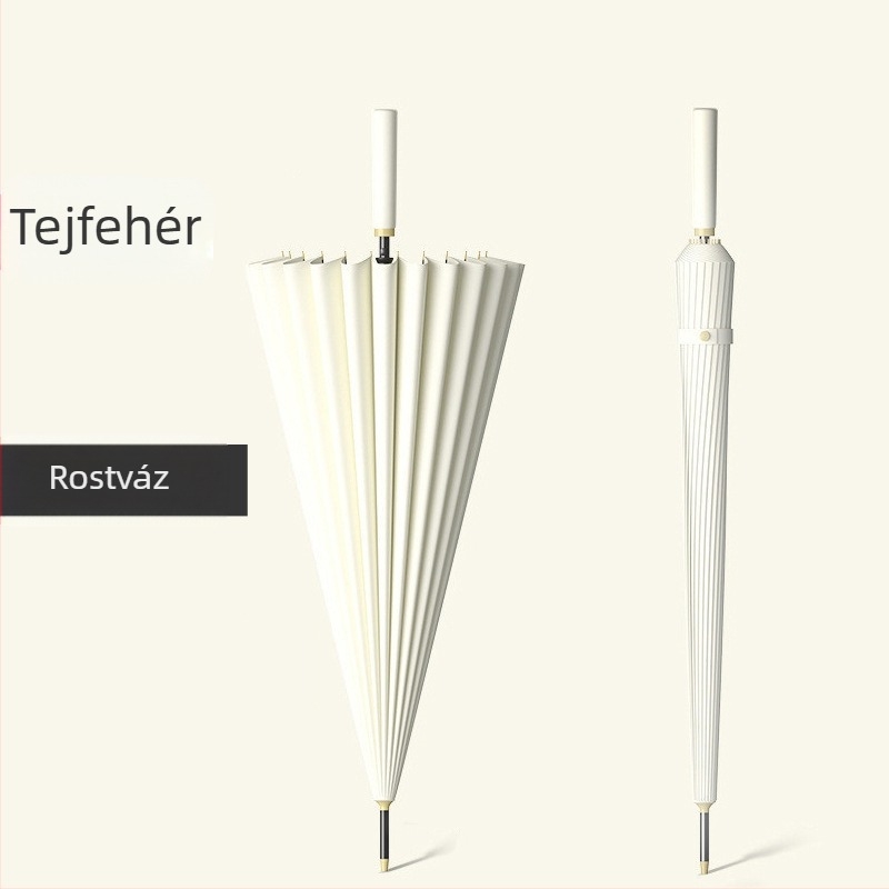 24 csontos esernyő automata esernyő nagy, túlméretezett gyári nagykereskedelmi egyenes hosszú nyelű esernyő napsütéses és esős kettős felhasználású logóval