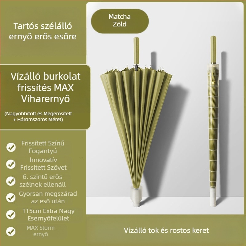 24 csontos esernyő automata esernyő nagy, túlméretezett gyári nagykereskedelmi egyenes hosszú nyelű esernyő napsütéses és esős kettős felhasználású logóval