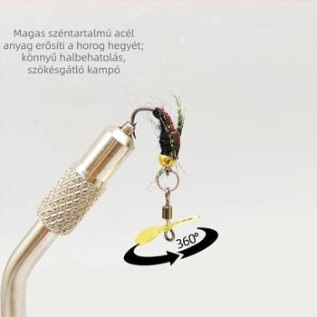 Propeller flitterek Kung Fu légymódosító légyhorog Propeller flitterek Kompozit 8 gyűrűs mikroanyag Luya