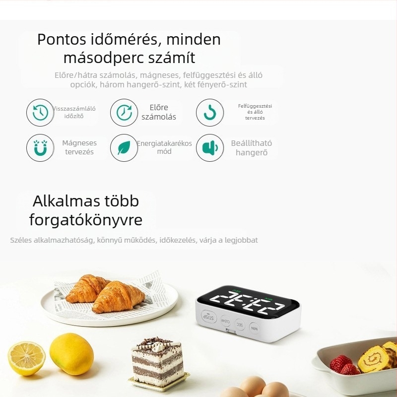 Időzítő tanulásra szánt LED elektronikus gyermek időzítő ébresztőóra stopperóra kettős célú fordított konyhai emlékeztető nagyméretű képernyőn