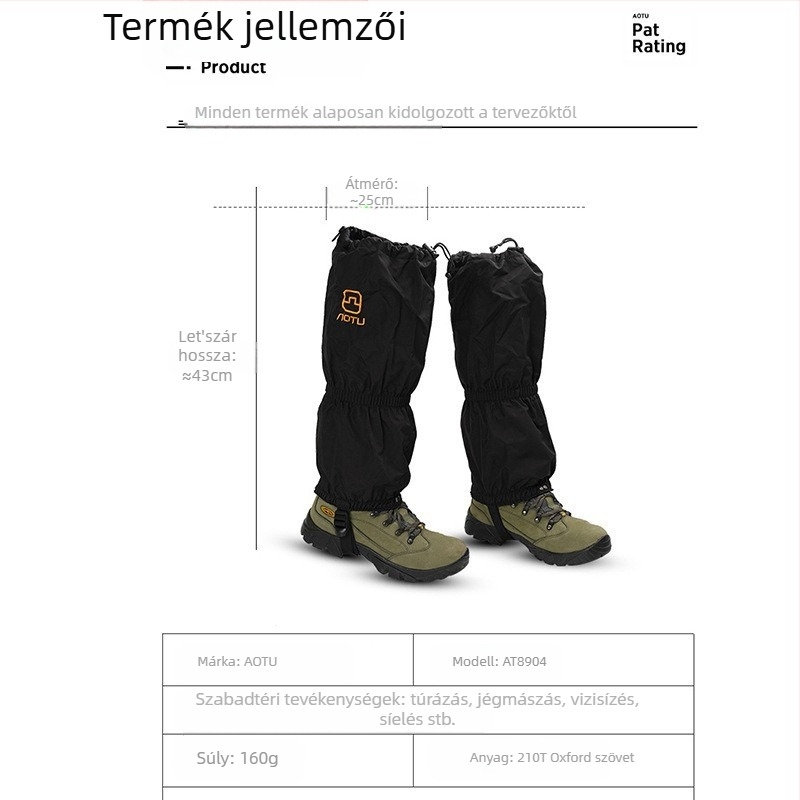 Síelés kültéri hótakaró férfi és női túrázás hóálló kígyóálló homokálló lábvédő cipővédő lábvédő lábvédő 89 04