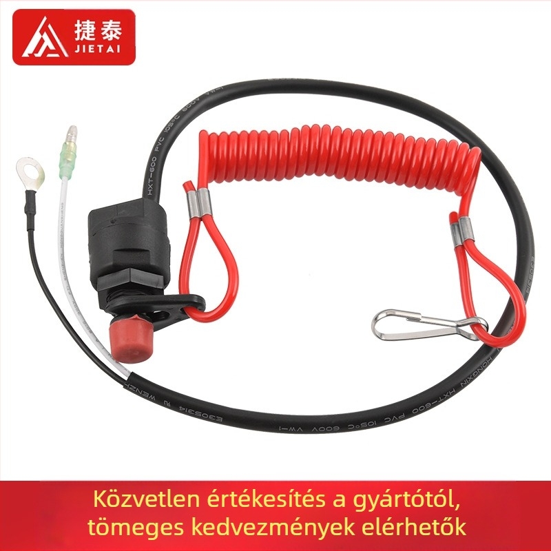 Motorcsónak Hajó Külmotor Lángkikapcsoló Kapcsoló Biztonsági Húzózsinórral ATV Lángkikapcsoló Készülék Kapcsolóval