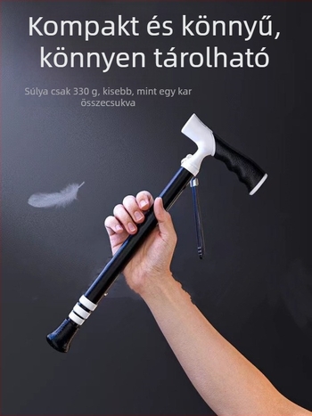 Ultrakönnyű, hordozható teleszkópos mankó, csúszásgátló, állítható, kettős célú orvosi mankó, hegymászó sétabot időseknek