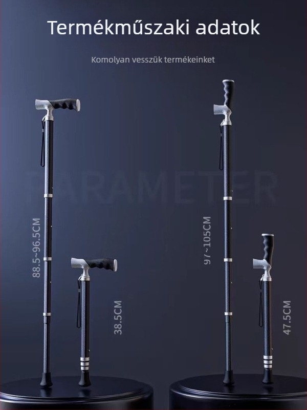 Ultrakönnyű, hordozható teleszkópos mankó, csúszásgátló, állítható, kettős célú orvosi mankó, hegymászó sétabot időseknek