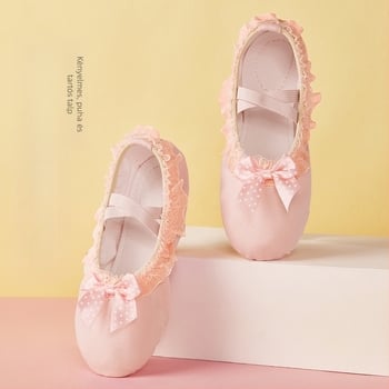 Tánccipők Női és Gyermek Puha Talpú Őszi és Téli Gyakorló Testhezálló Gyapjúval Bélelt Húsos Csipke Macskakarom Lányoknak Hercegnő Balett Tánc