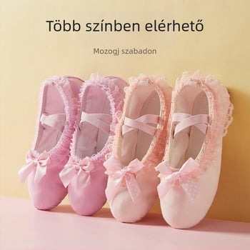 Tánccipők Női és Gyermek Puha Talpú Őszi és Téli Gyakorló Testhezálló Gyapjúval Bélelt Húsos Csipke Macskakarom Lányoknak Hercegnő Balett Tánc