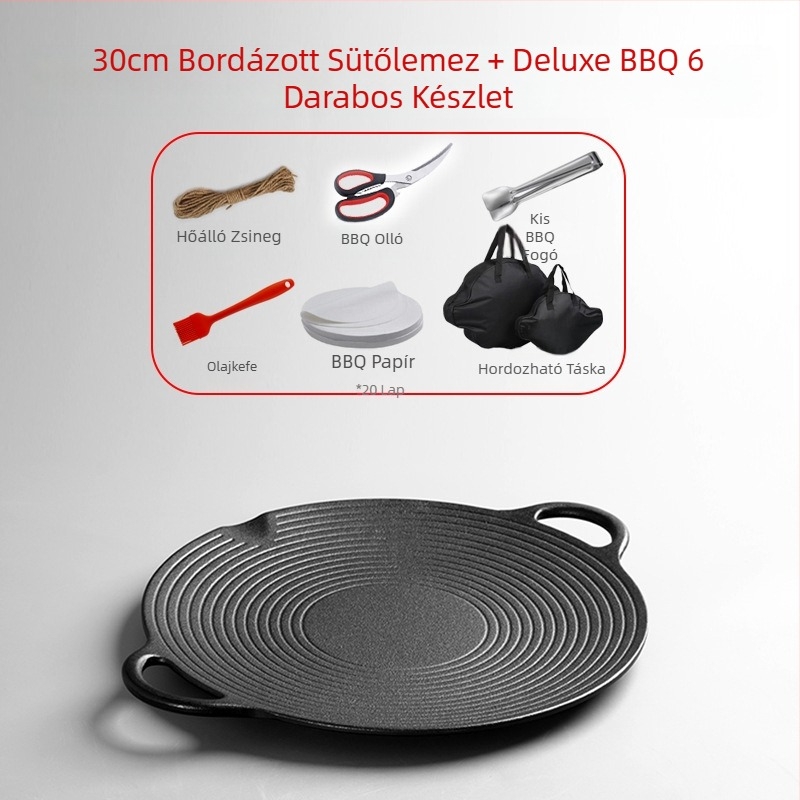 Öntöttvas serpenyő, grillsütő, gáztűzhely, indukciós tűzhely, grillsütő, bevonat nélküli öntöttvas, koreai stílusú kültéri grillsütő