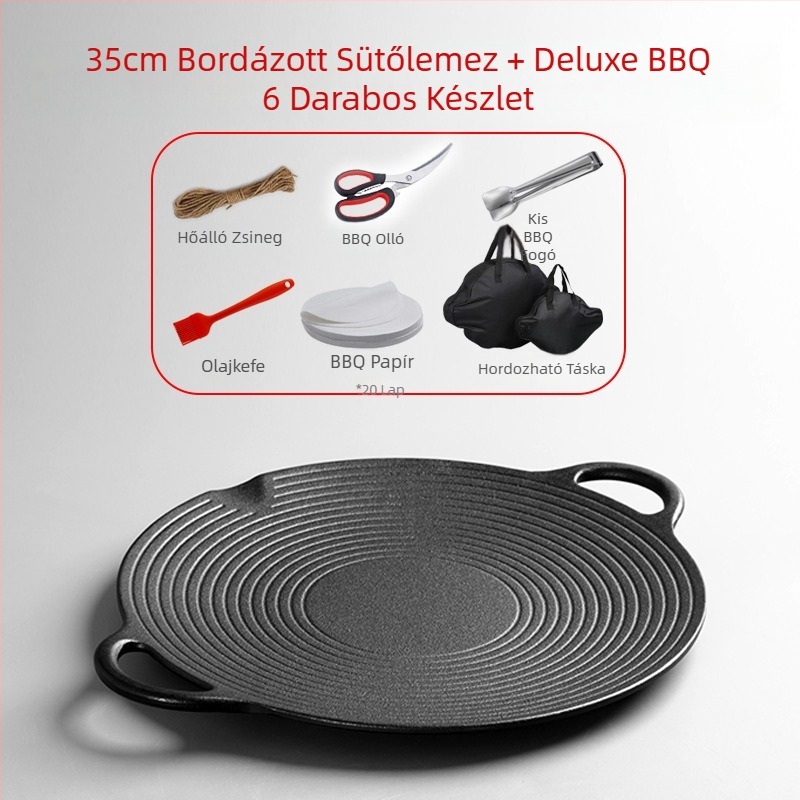 Öntöttvas serpenyő, grillsütő, gáztűzhely, indukciós tűzhely, grillsütő, bevonat nélküli öntöttvas, koreai stílusú kültéri grillsütő