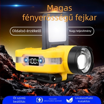 Speciális fejlámpa horgászathoz, indukciós kalapcsipesz, karimás lámpa, erős fényű, szuper fényes, fejre szerelhető, szuper hosszú élettartamú éjszakai horgászcsali lámpa