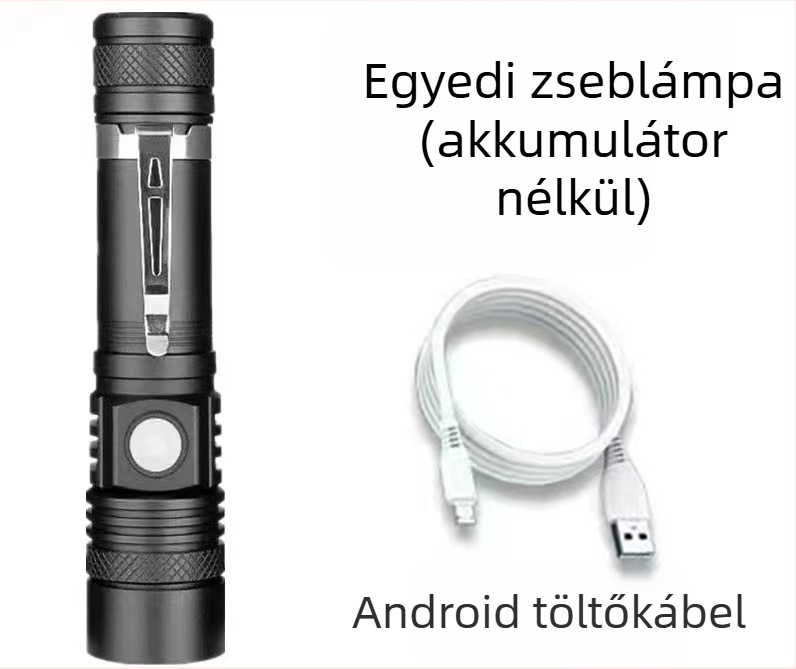 Új T6 nagy hatótávolságú zseblámpa USB-n újratölthető alumínium ötvözetből készült teleszkópos zoom LED mini fényes zseblámpa gyári outlet