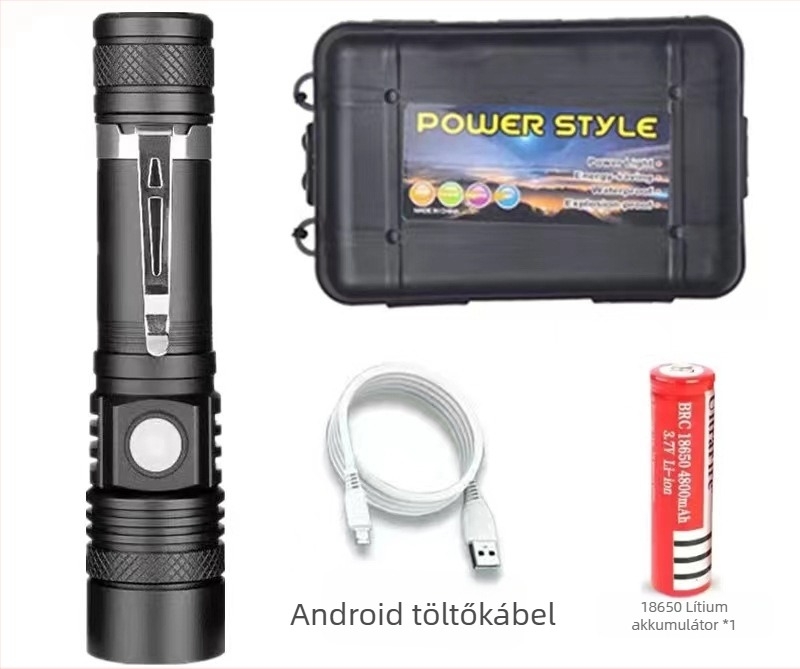 Új T6 nagy hatótávolságú zseblámpa USB-n újratölthető alumínium ötvözetből készült teleszkópos zoom LED mini fényes zseblámpa gyári outlet