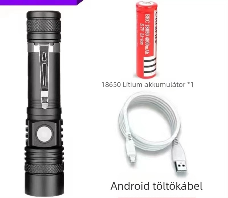 Új T6 nagy hatótávolságú zseblámpa USB-n újratölthető alumínium ötvözetből készült teleszkópos zoom LED mini fényes zseblámpa gyári outlet