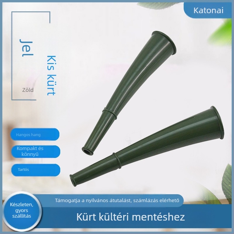 Zöld kürt síp kültéri terepi vészhelyzeti túlélési kiképzési összejövetel műanyag jelző kis kürt