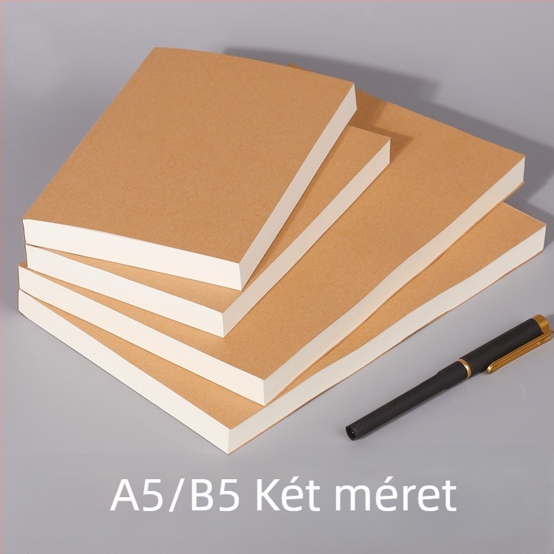 Kraft papír borítójú diákjegyzetfüzet gyakorlati vázlatfüzet retro jegyzettömb nagyméretű festőkönyv üres papírkönyv