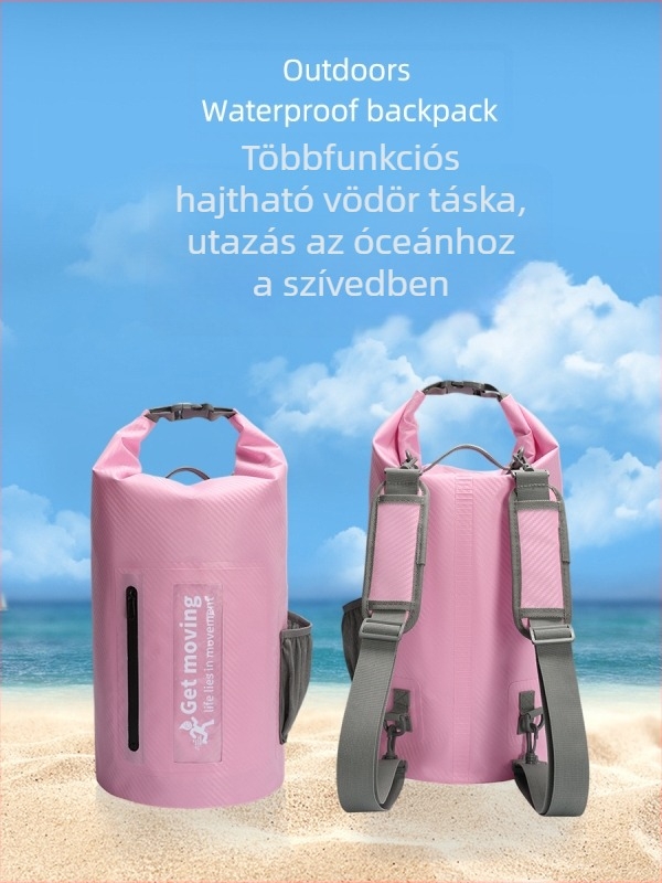 Szénszálas vízálló táska hordozható vödör táska vízálló táska strand sodródó úszótáska kültéri hátizsák