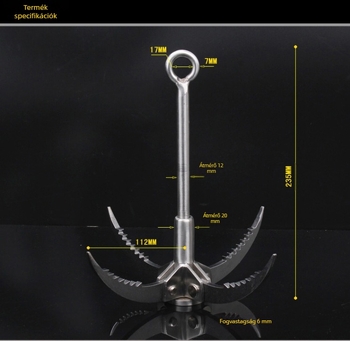 Gyári közvetlen kültéri rozsdamentes acél repülő tigriskarom vadmászó horog mászóhorog összecsukható túlélőhorog