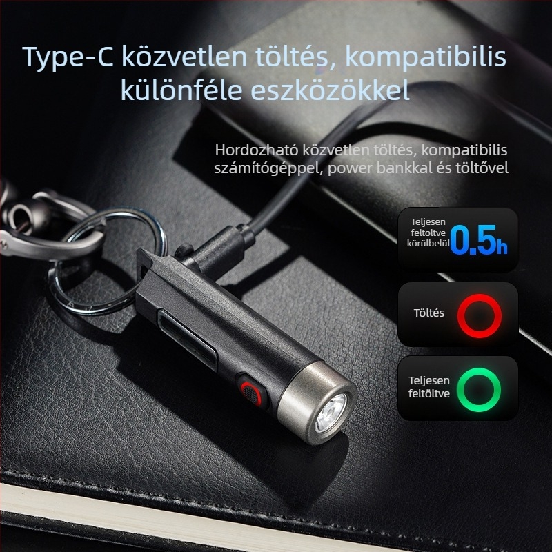 Philips kulcstartó lámpa Erős fényű újratölthető zseblámpa Kültéri diákoknak szánt multifunkcionális hordozható mini munkalámpa