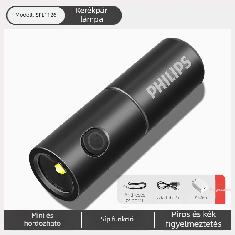 Philips kulcstartó lámpa Erős fényű újratölthető zseblámpa Kültéri diákoknak szánt multifunkcionális hordozható mini munkalámpa