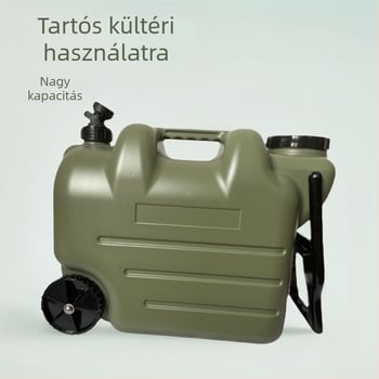 Gyárilag közvetlen ellátású kemping kültéri PE vödör csapteleppel, hordozható húzórúddal, nagy víztároló autó ivóvíztároló tartály