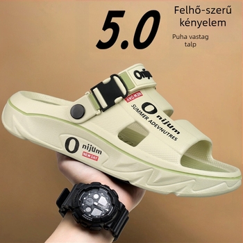 Új férfi szandálok és papucsok 2025 nyári vastag talpú otthoni csúszásgátló kopásálló dezodoráló divatos strandpapucsok határokon átnyúló