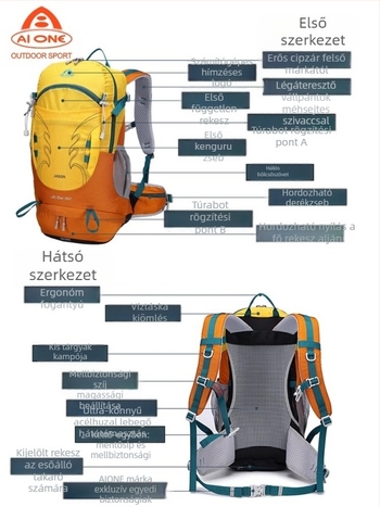 Aiwang kültéri hegymászó táska, felfüggesztett hátú, vízálló férfi és női kempingező, túrázó, kerékpáros hátizsák, 30 literes