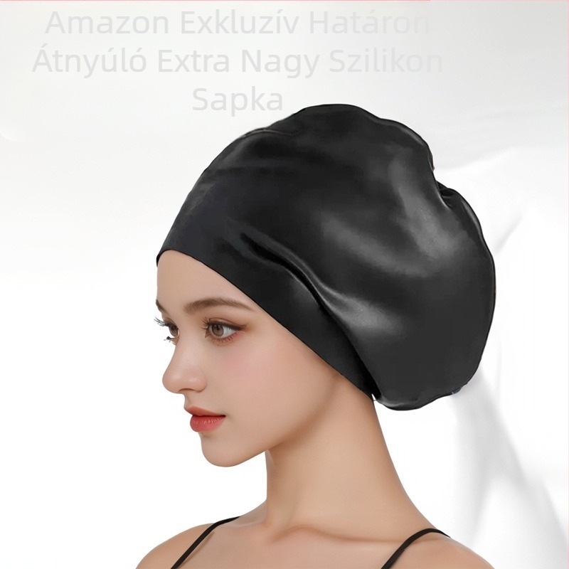 Határokon átnyúló felnőtt nagyfejű úszósapka női vízálló nagy hosszú haj speciális kényelmes szilikon fülvédő úszósapka