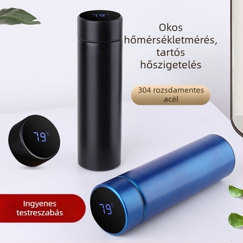 304 rozsdamentes acél érintőképernyős kijelző hőmérsékletmérő pohár intelligens LED termosz pohár dupla vákuumos hőmérsékletmérés hőmérsékletmérő pohár nyomtatási logó