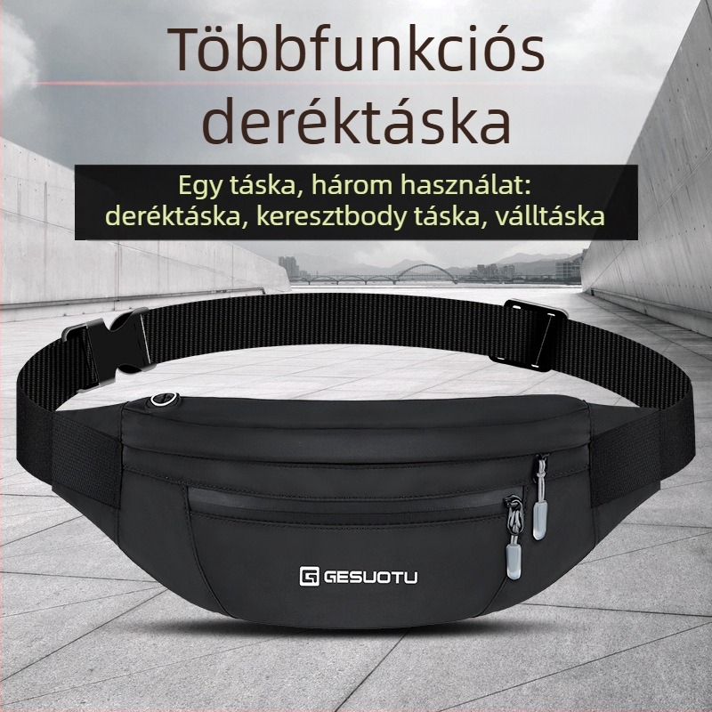 Sport övtáska férfiaknak és nőknek nagy kapacitású kültéri futáshoz mobiltelefon pénztárca táska utazó keresztpántos táska ultravékony kis mellkasi táska