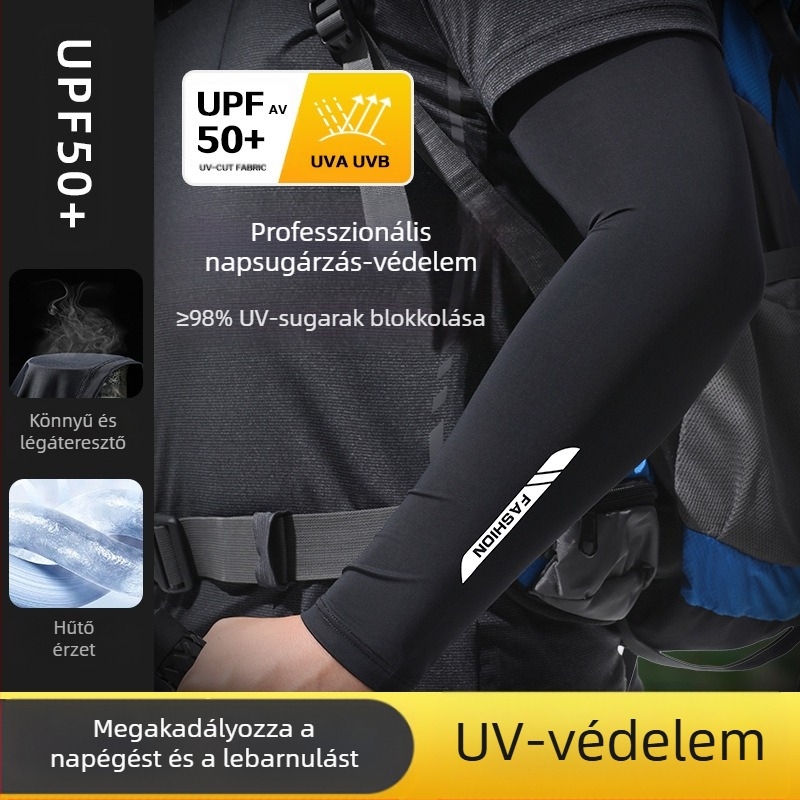 Napvédő jégvédő férfi ujjvédő jégselyem kézvédő nyári vékony hűvös érzés lélegző UV védelem nyári kerékpáros karvédő