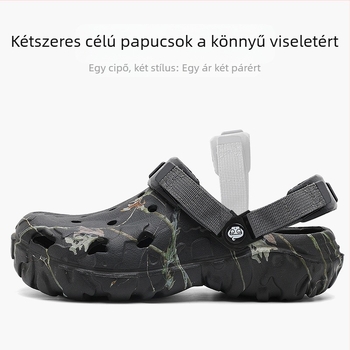 Egy cipő, kettő viselet, divatos nagy méretű, határokon átnyúló klumpa, férfi külső viselet, hétköznapi lábujj-lábujj papucs, kültéri divatos férfi strandcipő
