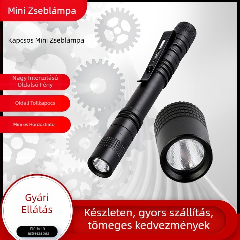 Határokon átnyúló mini zseblámpa alumínium ötvözetből készült toll alakú háztartási zseblámpa AAA kültéri erős zseblámpa nagykereskedelem