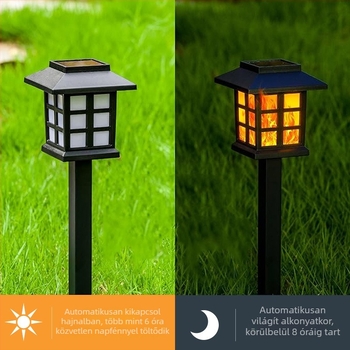 Napelemes lámpák, gyeplámpák, kültéri állólámpák, lánglámpák, ház tájvilágítás, villa kerti lámpák, automatikus