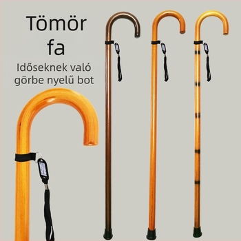 Mankók időseknek, tömörfa, integrált akasztós, nádszáras, ívelt fogantyús, fa mankók, fa nagykereskedelem, dropshipping, retró fa