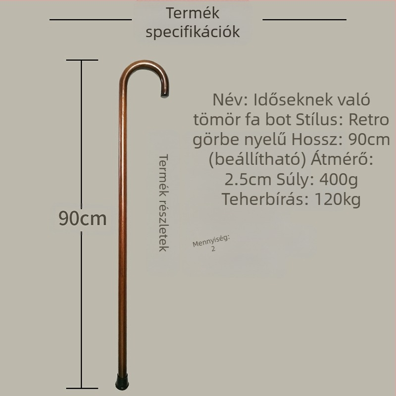 Mankók időseknek, tömörfa, integrált akasztós, nádszáras, ívelt fogantyús, fa mankók, fa nagykereskedelem, dropshipping, retró fa