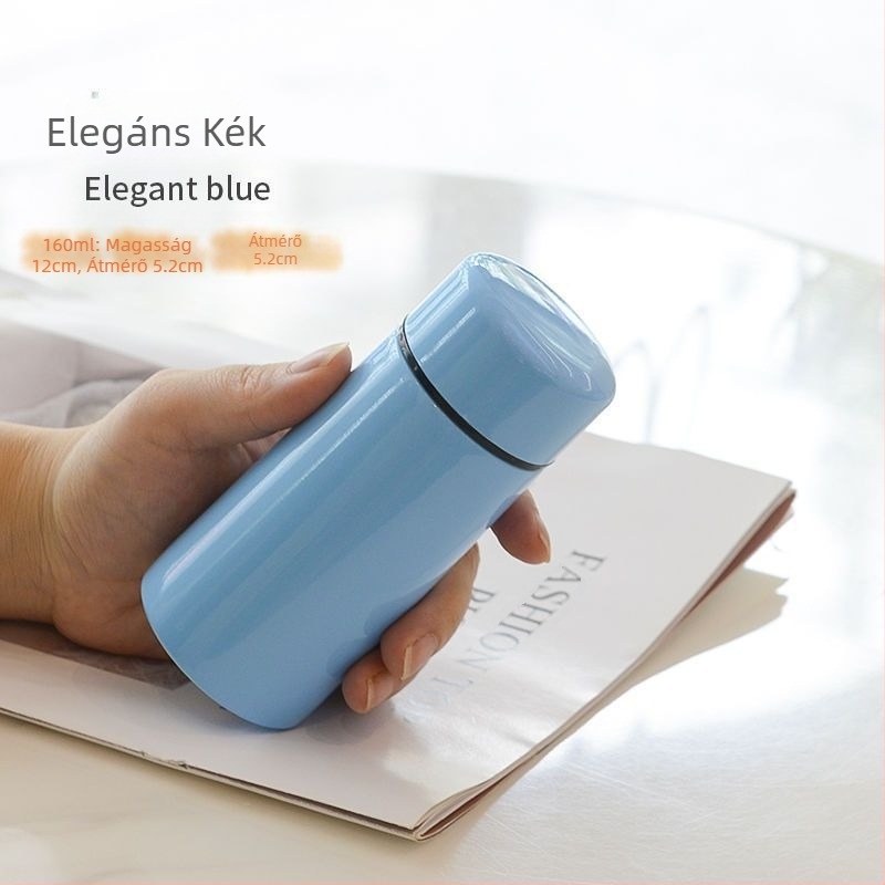 Hordozható 304 rozsdamentes acél zsebes pohár, mini egyszerű kislány férfi és női diák vizespohár, aranyos termoszpohár