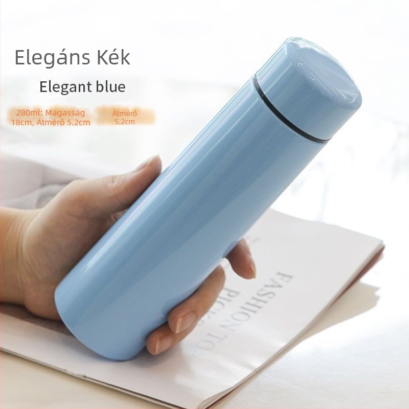 Hordozható 304 rozsdamentes acél zsebes pohár, mini egyszerű kislány férfi és női diák vizespohár, aranyos termoszpohár