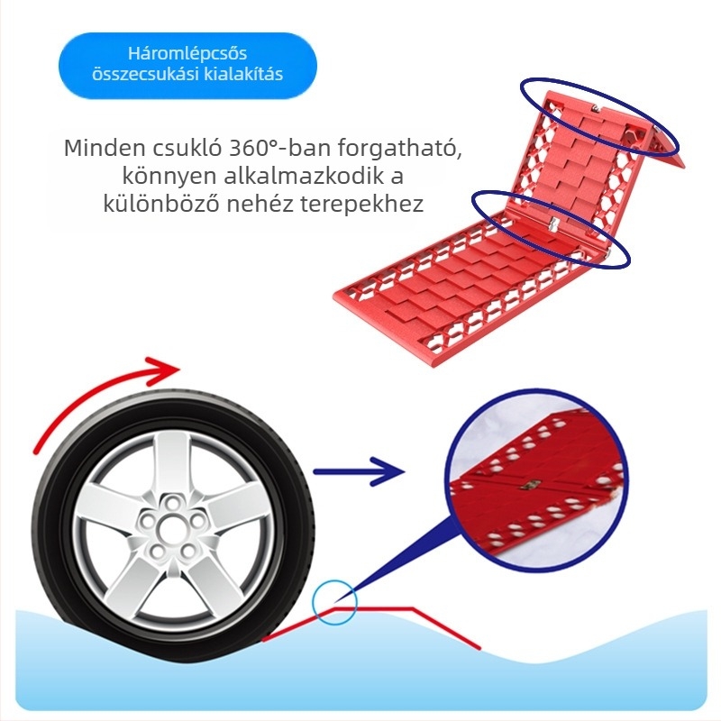 Shunwei autógumi csúszásgátló önvezető hó homok sár terepjáró vészhelyzeti autó önmentő összecsukható menekülődeszka