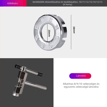 Kerékpárjavító szerszám Kombinált ruha Javító küllőkulcs Lánc Lendkerék Középső tengely Eltávolító ruha