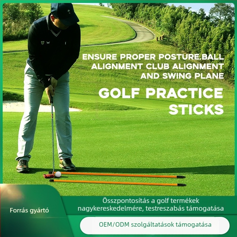 Golf irányjelző pálca kezdő putter segédgyakorló pálca kezdő helyes testtartás lendítésjelző pálca gyár