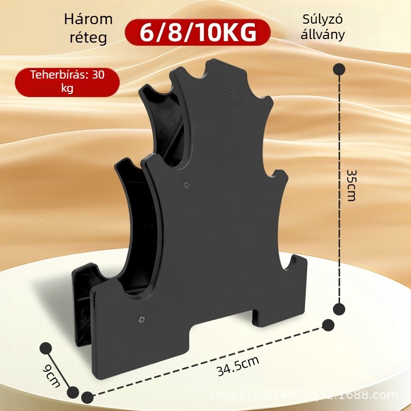 Kis súlyzótartó, női súlyzótároló állvány, férfi fitneszfelszerelés, háztartási gyerek hatszögletű kis matt harangtartó