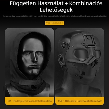 WOSPORT Wild Mask ruha Fejfedő Maszk Kettős felhasználású mód Teljes arcvédelem Egyszínű