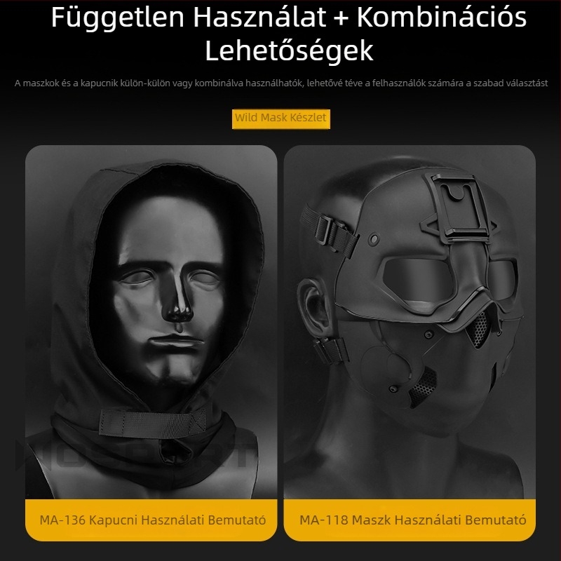 WOSPORT Wild Mask ruha Fejfedő Maszk Kettős felhasználású mód Teljes arcvédelem Egyszínű
