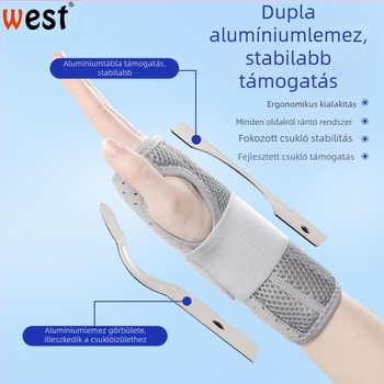 Acéllemez csuklóízületi ínhüvely rögzítő Csuklóficam Fix ortézis Csuklópánt Tok Csuklóvédő Csuklóvédő