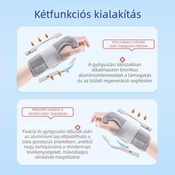 Acéllemez csuklóízületi ínhüvely rögzítő Csuklóficam Fix ortézis Csuklópánt Tok Csuklóvédő Csuklóvédő