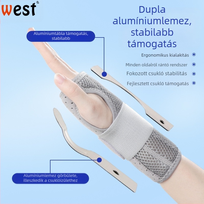Acéllemez csuklóízületi ínhüvely rögzítő Csuklóficam Fix ortézis Csuklópánt Tok Csuklóvédő Csuklóvédő