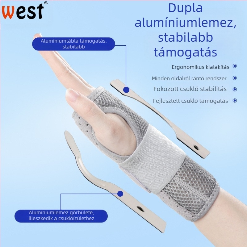 Acéllemez csuklóízületi ínhüvely rögzítő Csuklóficam Fix ortézis Csuklópánt Tok Csuklóvédő Csuklóvédő