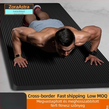 Hátszárító férfi fitneszszőnyeg kezdőknek, szélesített és meghosszabbított, csúszásmentes, kopásálló edzőjógaszőnyeg, sportszőnyeg