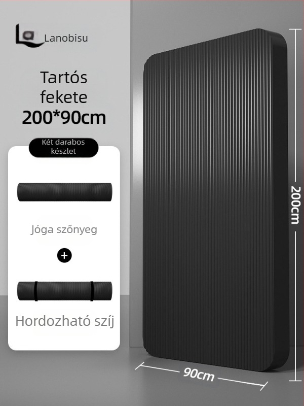 Hátszárító férfi fitneszszőnyeg kezdőknek, szélesített és meghosszabbított, csúszásmentes, kopásálló edzőjógaszőnyeg, sportszőnyeg