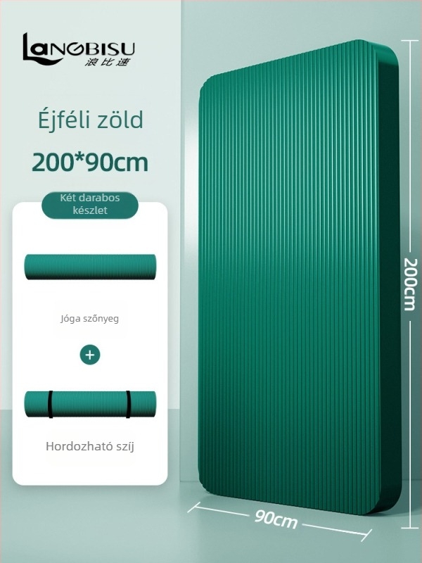 Hátszárító férfi fitneszszőnyeg kezdőknek, szélesített és meghosszabbított, csúszásmentes, kopásálló edzőjógaszőnyeg, sportszőnyeg