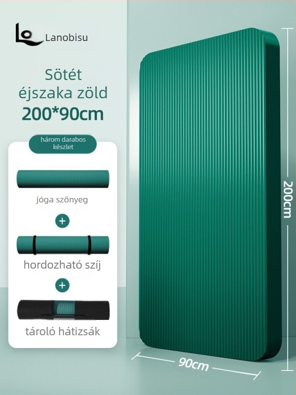 Hátszárító férfi fitneszszőnyeg kezdőknek, szélesített és meghosszabbított, csúszásmentes, kopásálló edzőjógaszőnyeg, sportszőnyeg